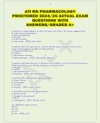 ATI RN PHARMACOLOGY  PROCTORED 2024/25 ACTUAL EXAM QUESTIONS WITH ANSWERS/GRADED A+