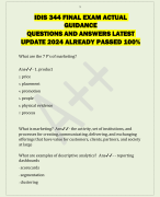 IDIS 344 FINAL EXAM ACTUAL  GUIDANCE  QUESTIONS AND ANSWERS LATEST  UPDATE 2024 ALREADY PASSED 100% 