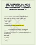 TEEX EXAM 2 LATEST 2024 ACTUAL  EXAM WITH COMPLETE MULTIPLE  CHOICES QUESTIONS AND VERIFIED  SOLUTIONS/GRADED A+