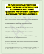 ATI FUNDAMENTALS PROCTORED  EXAM TEST BANK LATEST 2024/2025  ALL POSSIBLE MOST TESTED  QUESTIONS AND CORRECT SOLUTIONS  (RATIONALES PROVIDED)/GRADED A+