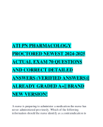 ATI PN PHARMACOLOGY PROCTORED NEWEST 2024-2025 ACTUAL EXAM 70 QUESTIONS AND CORRECT DETAILED ANSWERS (VERIFIED ANSWERS)|| ALREADY GRADED A+|| BRAND NEW VERSION!