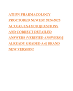 TI PN PHARMACOLOGY PROCTORED NEWEST 2024-2025 ACTUAL EXAM 70 QUESTIONS AND CORRECT DETAILED ANSWERS (VERIFIED ANSWERS)|| ALREADY GRADED A+|| BRAND NEW VERSION!