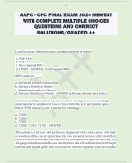 AAPC - CPC FINAL EXAM 2024 NEWEST  WITH COMPLETE MULTIPLE CHOICES  QUESTIONS AND CORRECT  SOLUTIONS/GRADED A+