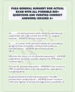 PAEA GENERAL SURGERY EOR ACTUAL  EXAM WITH ALL POSSIBLE 800+  QUESTIONS AND VERIFIED CORRECT  ANSWERS/GRADED A+