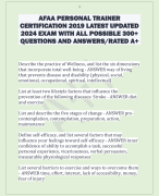 AFAA PERSONAL TRAINER  CERTIFICATION 2019 LATEST UPDATED  2024 EXAM WITH ALL POSSIBLE 300+  QUESTIONS AND ANSWERS/RATED A+