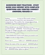 GUIDEWIRE BEST PRACTICES - STUDY  GUIDE 2024 NEWEST WITH COMPLETE  QUESTIONS AND VERIFIED CORRECT  ANSWERS/GRADED A+ 