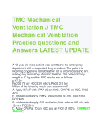 TMC Mechanical  Ventilation // TMC  Mechanical Ventilation  Practice questions and  Answers LATEST UPDATE