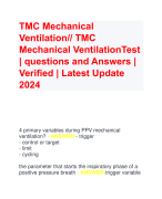 TMC Mechanical  Ventilation// TMC  Mechanical VentilationTest  | questions and Answers |  Verified | Latest Update  2024