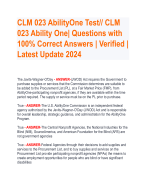 CLM 023 AbilityOne Test// CLM  023 Ability One| Questions with  100% Correct Answers | Verified |  Latest Update 2024