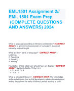 EML1501 Assignment 2// EML 1501 Exam Prep (COMPLETE QUESTIONS  AND ANSWERS) 202