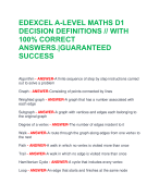 EDEXCEL A-LEVEL MATHS D1  DECISION DEFINITIONS // WITH  100% CORRECT  ANSWERS.|GUARANTEED  SUCCESS