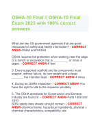 OSHA-10 Final // OSHA-10 Final  Exam 2023 with 100% correct  answers