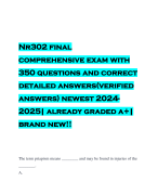 Nr302 final comprehensive exam with 350 questions and correct detailed answers(verified answers) newest 2024- 2025| already graded a+| brand new!!