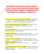 ADVANCED PATHOPHYSIOLOGY EXAM 4  LATEST 2024 WITH UPDATED QUESTIONS  AND DETAILED CORRECT ANSWERS WITH  RATIONALES (ALREADY GRADED A+)
