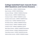 College basketball team mascots Exam 2024 Questions and Correct Answers Allverified Aplus