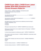 CAISS Exam 2024 | CAISS Exam Latest  Update 2024-2025 Questions and  Correct Answers Rated A+ | Verified CAISS Actual Exam Update 2024 Quiz  with Accurate Solutions Aranking  Allpass 