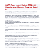 CSTR Exam Latest Update 2024-2025  Questions and Correct Answers Rated  A+ | Verified CSTR Actual Exam Update 2024 Quiz with Accurate Solutions Aranking Allpass A