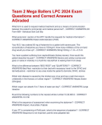 Team 2 Mega Ballers LPC 2024 Exam Questions and Correct Answers  AGraded | Verified Team 2 Mega Ballers LPC Exam Update 2024  Quiz with Accurate Solutions  with Aranking Allpass 