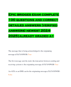 Epic bridges exam complete 100 questions and correct detailed answers (verified answers) newest 2024- 2025|already graded a+