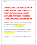 Aaert cer exam newest 2024- 2025 actual exam complete 80 questions and correct detailed answers (verified answers)|already graded a+