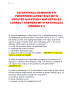 OB MATERNAL NEWBORN ATI  PROCTORED LATEST 2024 WITH  UPDATED QUESTIONS AND DETAILED  CORRECT ANSWERS WITH RATIONALES  (GRADED A+)