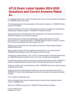 ATLS Exam Latest Update 2024-2025  Questions and Correct Answers Rated  A+ | Verified ATLS Actual Exam Update 2024 Quiz with Accurate Solutions Aranking Allpass