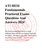 ATI HESI  Fundamentals Proctored Exams  Questions And  Answers 2024