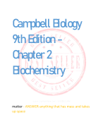 Campbell Biology  9th Edition - Chapter 2  Biochemistry
