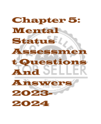 Chapter 5:  Mental  Status  Assessmen t Questions  And  Answers  2023- 2024 