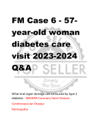 FM Case 6 - 57- year-old woman  diabetes care  visit 2023-2024  Q&A 