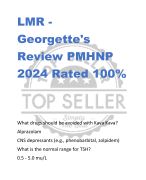 LMR - Georgette's  Review PMHNP 2024 Rated 100%
