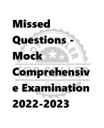 Missed  Questions - Mock  Comprehensiv e Examination  2022-2023