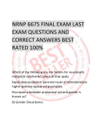 NRNP 6675 FINAL EXAM LAST  EXAM QUESTIONS AND  CORRECT ANSWERS BEST  RATED 100%