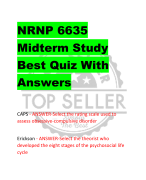 NRNP 6635  Midterm Study Best Quiz With  Answers