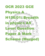 OCR 2023 GCE  Physics A  H156/01: Breadth  in physics AS  Level Question  Paper & Mark  Scheme (Merged)