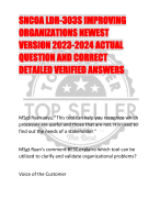 SNCOA LDR-303S IMPROVING  ORGANIZATIONS NEWEST  VERSION 2023-2024 ACTUAL  QUESTION AND CORRECT  DETAILED VERIFIED ANSWERS 