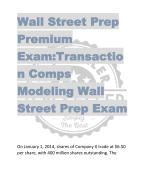 Wall Street Prep  Premium  Exam:Transactio n Comps  Modeling Wall  Street Prep Exam 