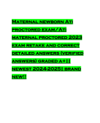Maternal newborn Ati proctored exam/Ati maternal proctored 2023 exam retake and correct detailed answers (verified answers) graded a+|| newest 2024-2025| brand new!!