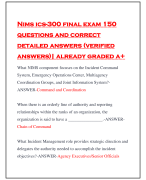 Nims ics-300 final exam 150 questions and correct detailed answers (verified answers)| already graded a+