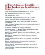 All Ohio Life Insurance Exam 2024  Update Questions and Correct Answers  Rated A+ | Verified All Ohio Life Insurance Exam 2024  Quiz with Accurate Solutions Aranking Allpass