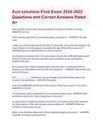 Xcel solutions Actual Exam Update 2024-2025 Questions and Correct Answers Rated  A+ | Verified Xcel solutions  Exam 2024 Quiz with Accurate Solutions Aranking Allpass