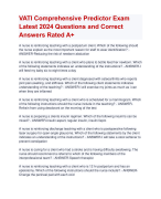 VATI Comprehensive Predictor Exam  Latest 2024 Questions and Correct  Answers Rated A+ | Verified VATI Comprehensive Predictor Exam Update 2024 Quiz with Accurate Solutions Aranking Allpass 