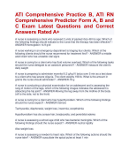 ATI Comprehensive Practice B, ATI RN  Comprehensive Predictor Form A, B and  C Exam Latest Questions and Correct  Answers Rated A+ Allverified Aranking 