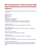 RN Comprehensive Online Practice 2023  Exam A Questions and Correct Answers  Rated A+ | Verified RN Comprehensive Online Practice Actual Exam 2024 Update Quiz with Accurate Solutions Aranking Allpass 