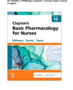 Test Bank For Clayton’s Basic Pharmacology for Nurses 19th Edition  By Michelle J. Willihnganz, Samuel L. Gurevitz, Bruce Clayton  Complete  CHAPTERS
