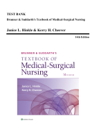 TEST BANK Brunner & Suddarth's Textbook of Medical-Surgical Nursing Janice L. Hinkle & Kerry H. Cheever 14th Edition CHAPTERS 1-68 COVERED