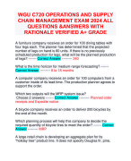 WGU C720 OPERATIONS AND SUPPLY CHAIN MANAGEMENT EXAM 2024 ALL QUESTIONS &ANSWERS WITH RATIONALE VERIFIED A+ GRADE