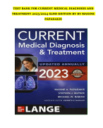 TEST BANK FOR CURRENT MEDICAL DIAGNOSIS AND TREATMENT 2023/2024 62ND EDITION BY BY MAXINE PAPADAKIS