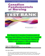Test Bank for Canadian  Fundamentals of Nursing 6th Edition by  Potter > all chapters 1-48 (questions &  answers) A+ guide