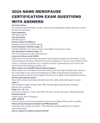 2024 NAMS MENOPAUSE  CERTIFICATION EXAM QUESTIONS  WITH ANSWERS